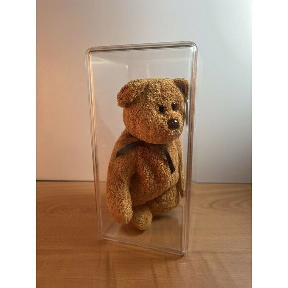 1998 Rare TY Beanie Baby Fuzz Bear - Original Retired - Fuzz the Bear W/ Case - Picture 1 of 11